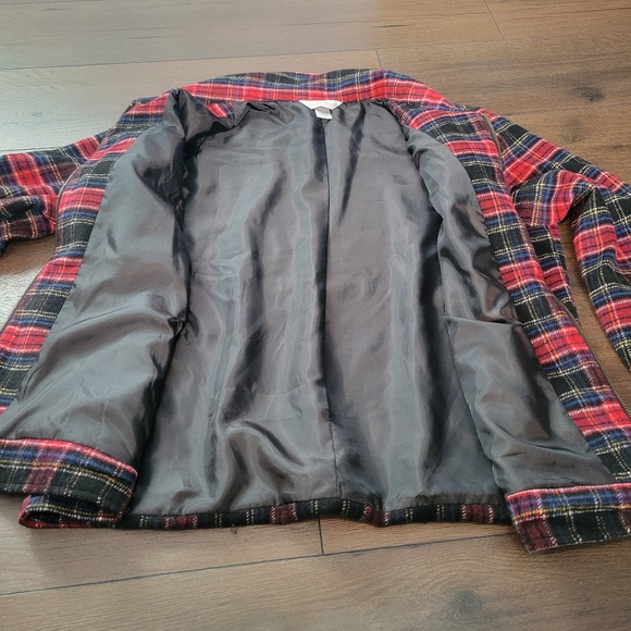 Christopher & Banks Womens Wool Blend Red & Black Plaid Lined Jacket Size XL - Picture 13 of 13